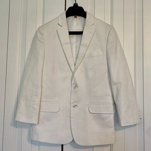 Boys’ Class Club Gold Label White Cotton Sportcoat Blazer, Size 12